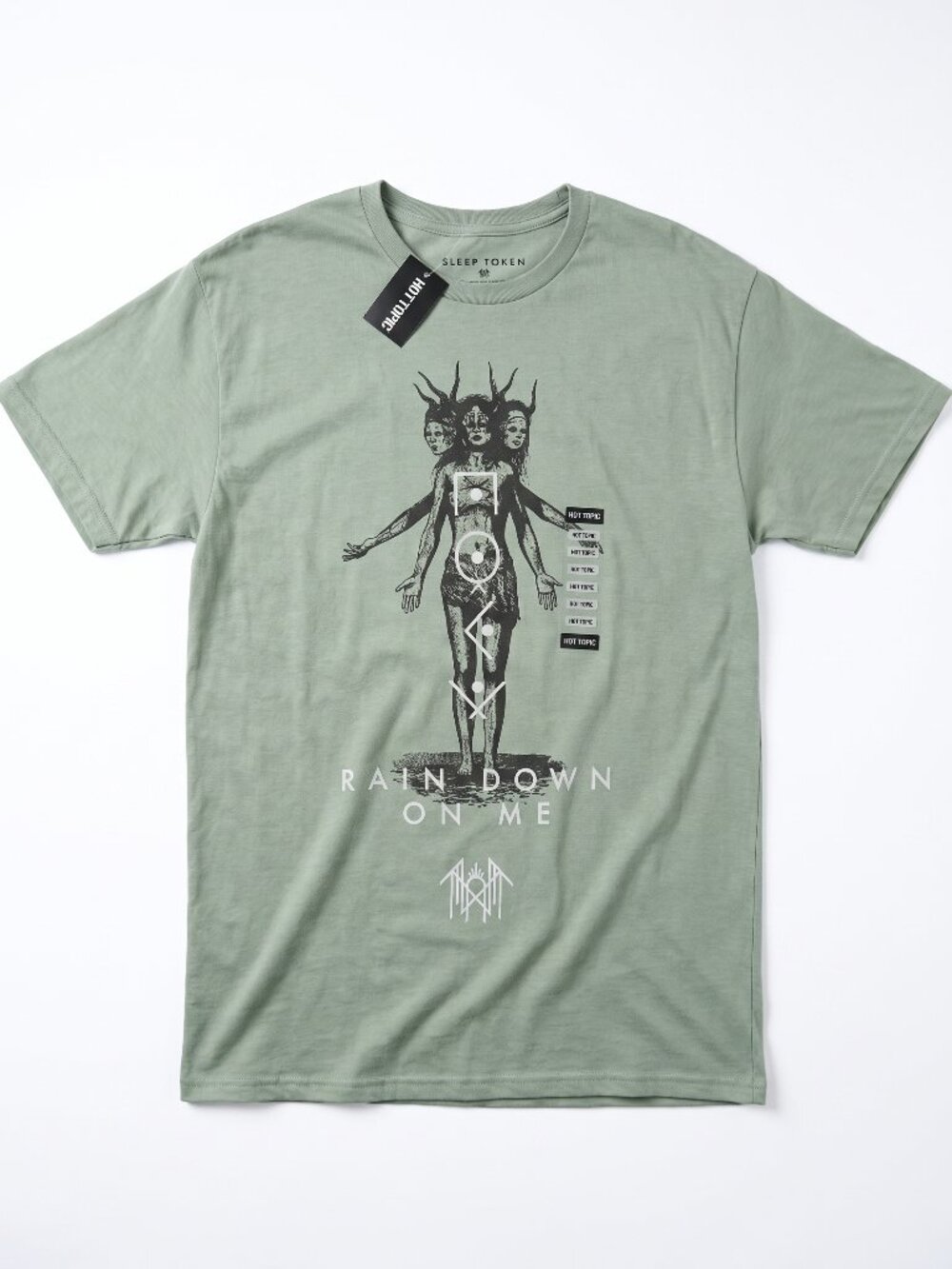 NWT Sleep Token Rain Down On Me T-Shirt Men M Green Hot Topic Graphic Tee